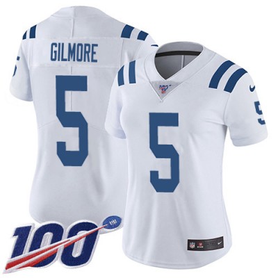 Nike Indianapolis Colts #5 Stephon Gilmore White Women's Stitched NFL 100th Season Vapor Untouchable Limited Jersey
